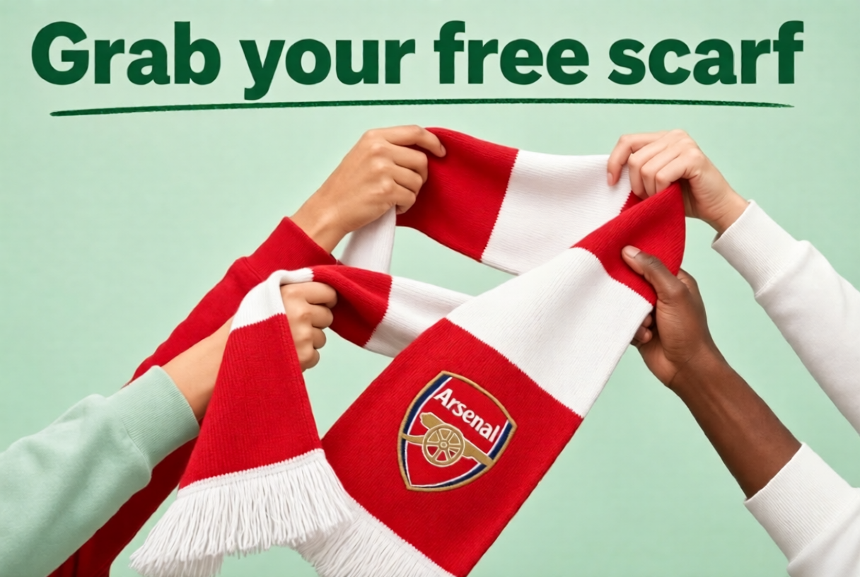 Free Arsenal Scarf (worth £25)